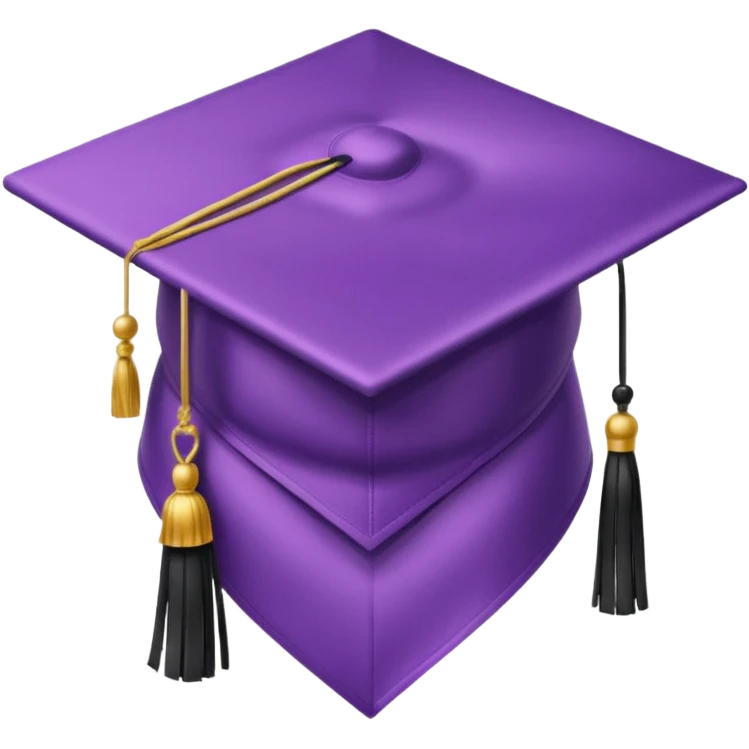 lilac standard graduation cap emoji