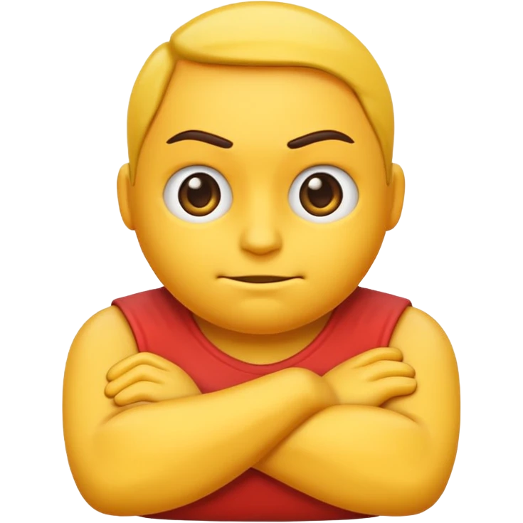 Mad emoji with arms crossed emoji