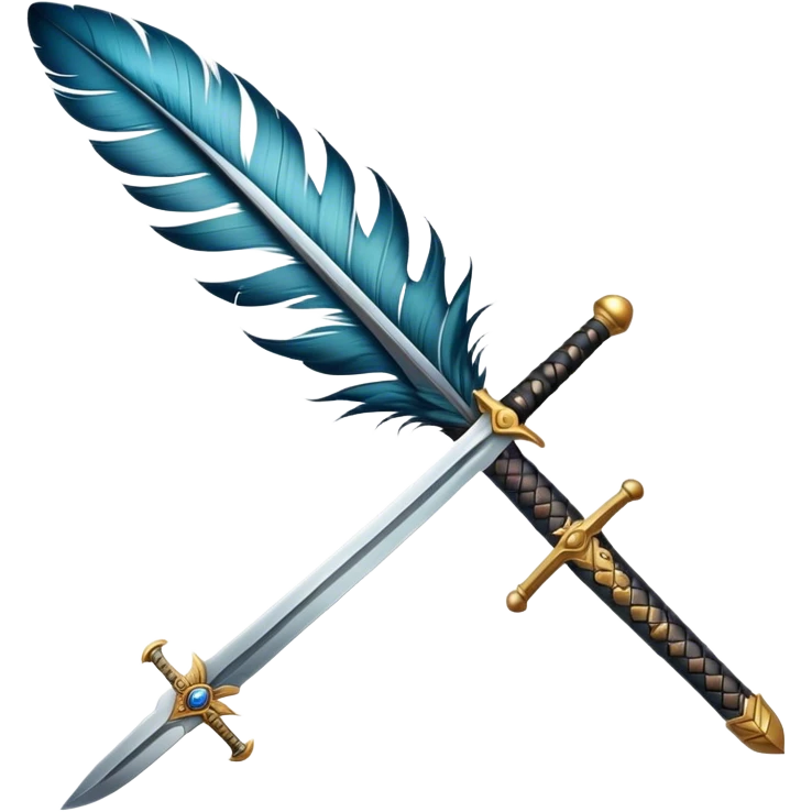 feather an sword crossing emoji