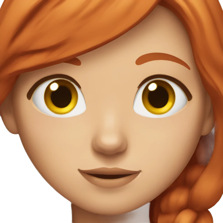girl with red hair lies with a cat emoji