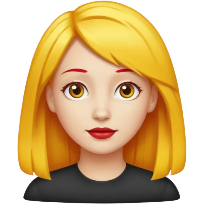 kırmızı toka takan kadın, sarı saçlı emoji