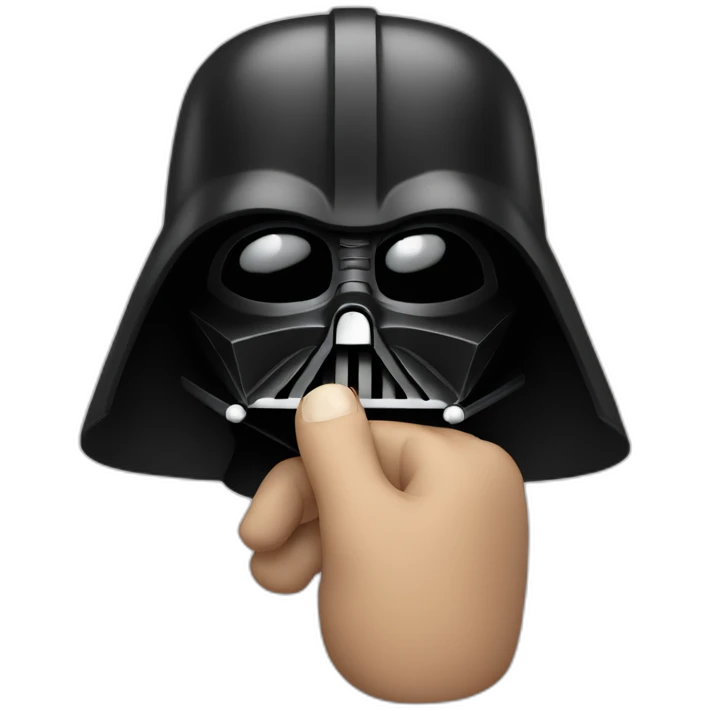 Vader doing finger emoji