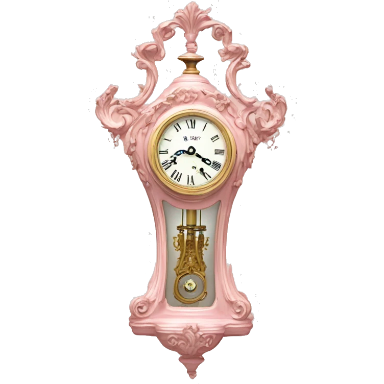 vintage rococo light pink clock emoji