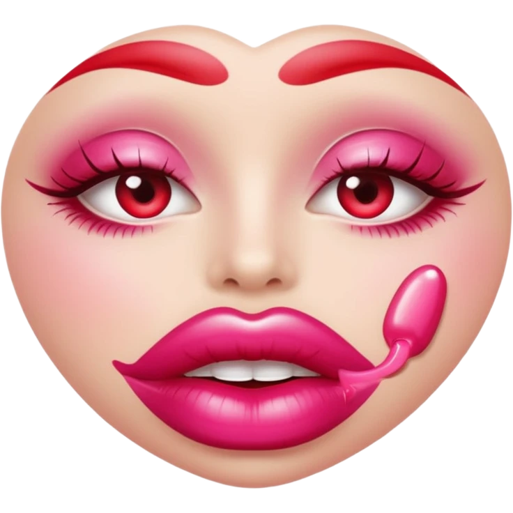 Gloss makeup pink and red emoji
