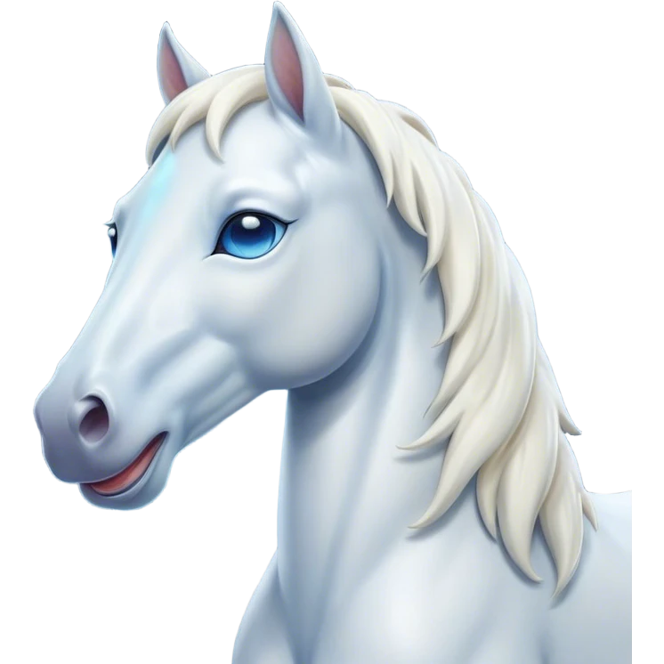 Cinematic Cute Yawning White Horse Portrait Emoji, Head tilted slightly with a dramatic, wide-open yawn, revealing a soft white fur with a subtle shimmer, floppy ears slightly drooping, round blue eyes barely open in drowsy contentment, Simplified yet irresistibly adorable features, highly detailed, glowing with a soft, cozy glow, high shine, relaxed yet expressive, stylized with a touch of whimsy, bright and endearing, soft glowing outline, capturing the essence of a sleepy yet affectionate horse, so drowsy it feels like it could stretch out of the screen and curl up for a nap! emoji
