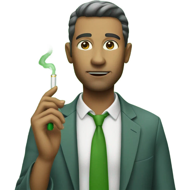 Man with a green cigarette  emoji