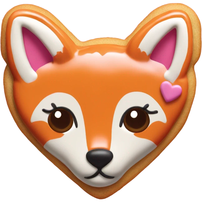 cookie heart with fox emoji