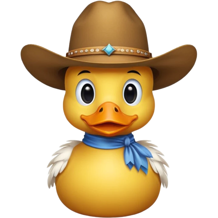 Duck wearing a cowboy hat emoji