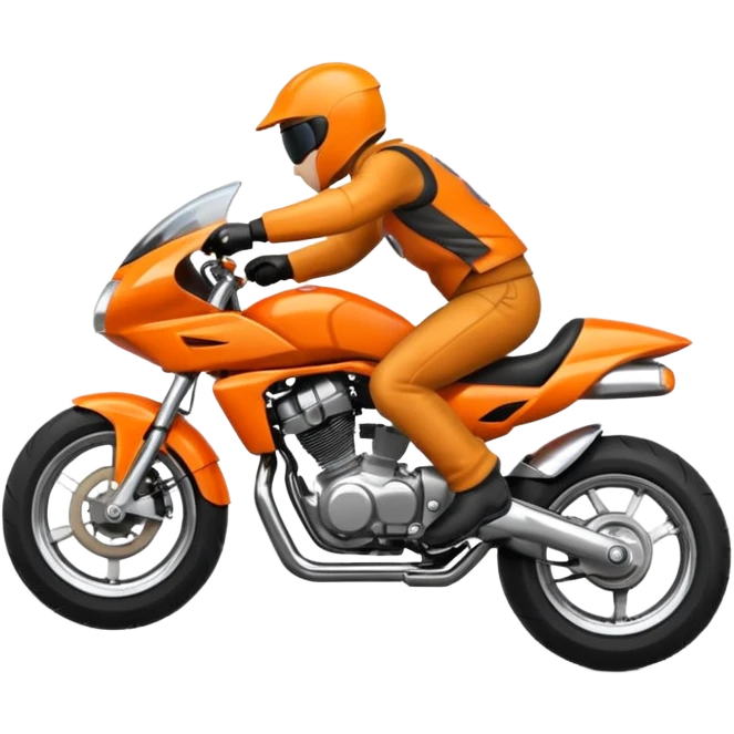 Orange Motorcycle wheelie emoji