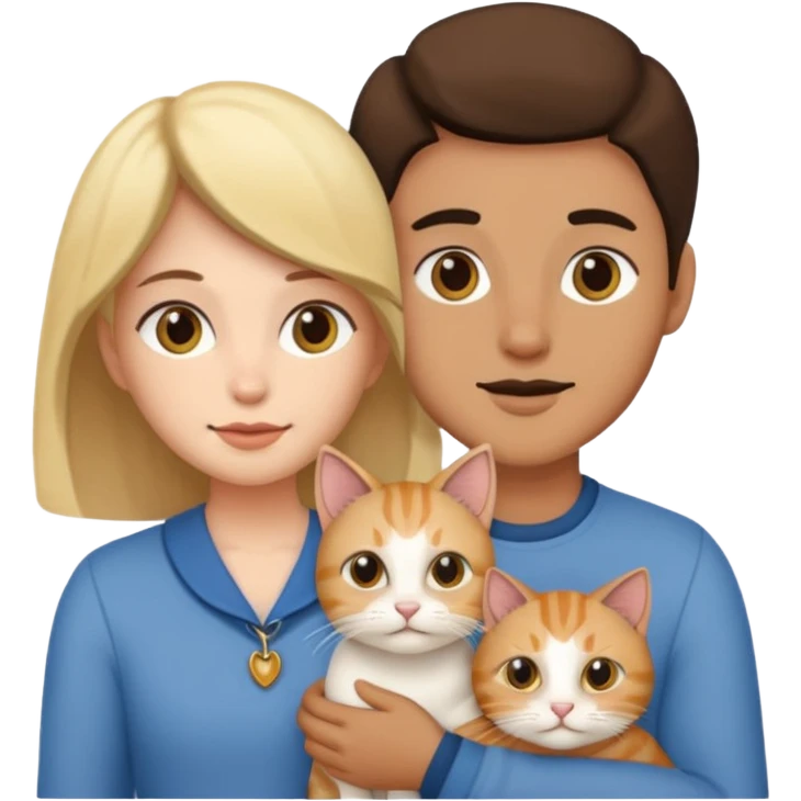 Annamagician couple and their pet cat emoji