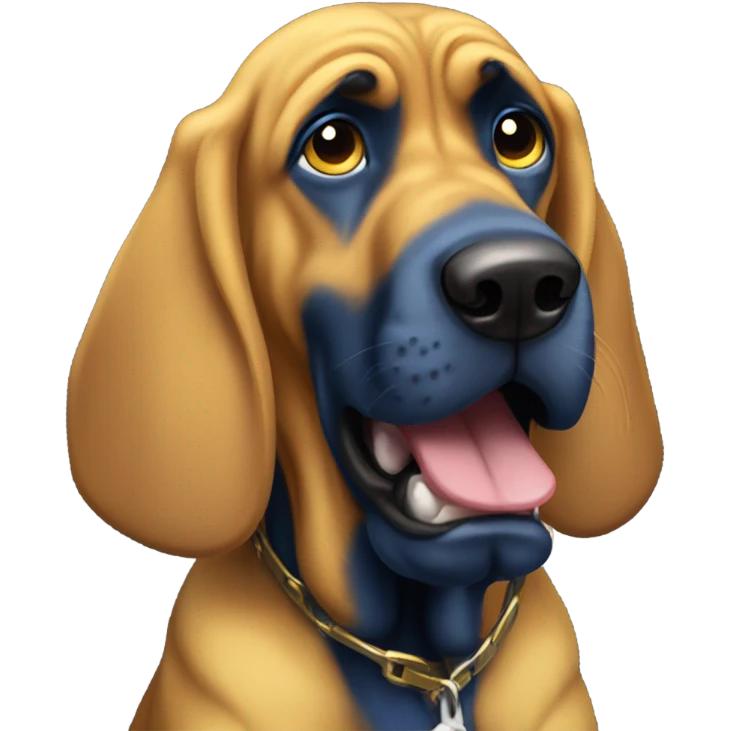 A blue and yellow bloodhound in shock!” emoji