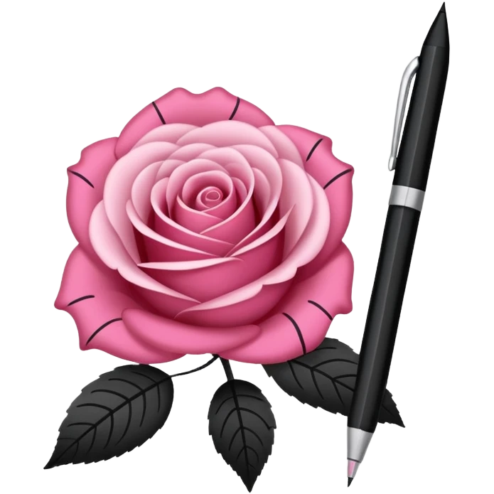 crée moi une feuille blanche genre une liste avex des traie noir avec un stylo de couleur dégradé rose foncé emoji