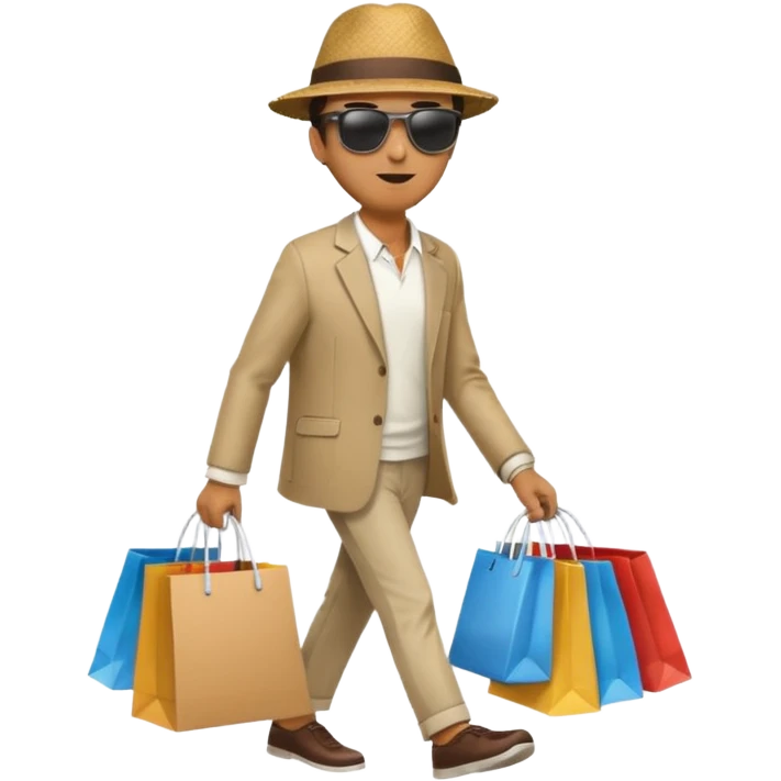 man walking with shopping bags emoji