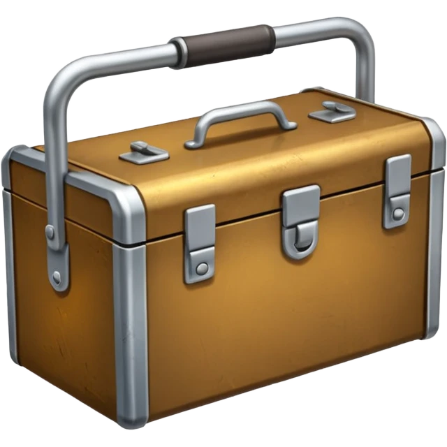 3D Brown golden toolbox emoji