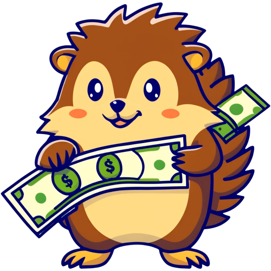 hedgehog with money emoji
