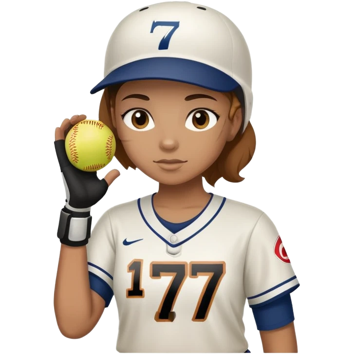 Softball player with #17 emoji