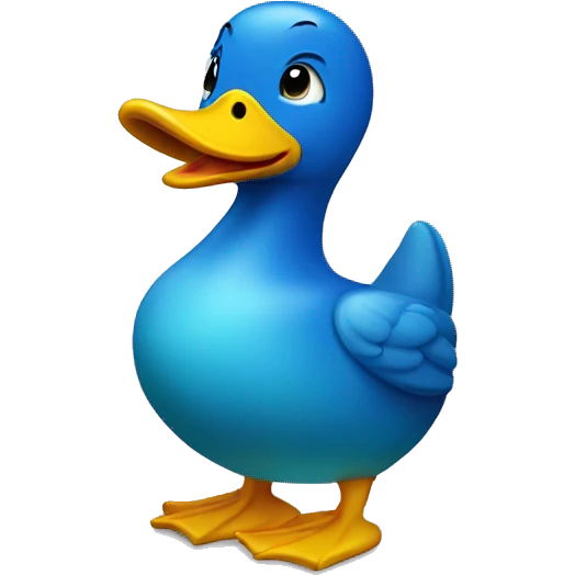 Blue duck with a whistle emoji