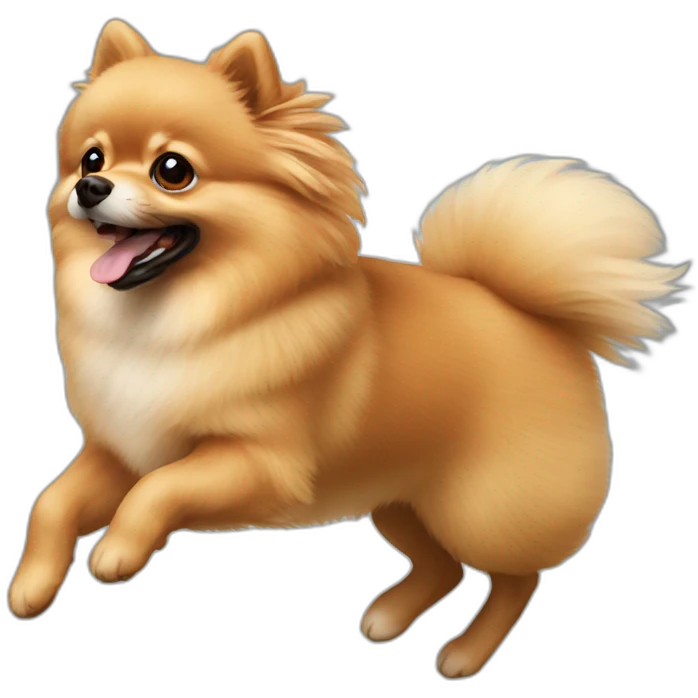 pomeranian running emoji