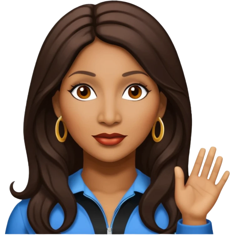 Trina Braxton with long dark brown hair emoji