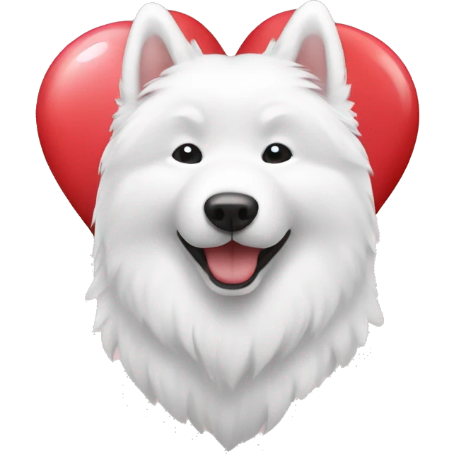 Samoyed with heart emoji