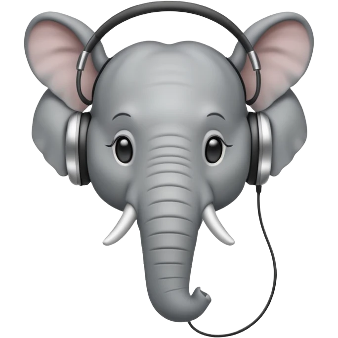 the elephant wearing headphone emoji