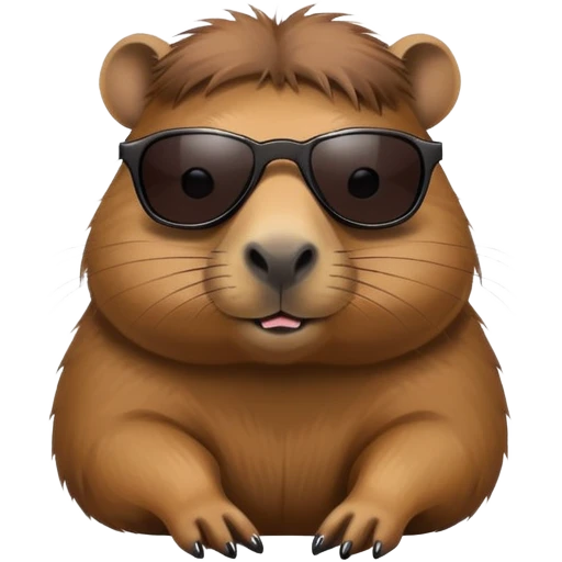 capybara with dark stylish sunglasses emoji