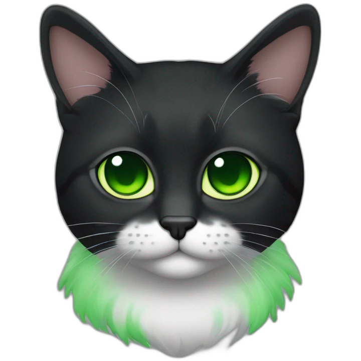 Gato preto dormindo de olhos verdes emoji