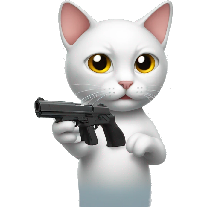 Cat with gun emoji