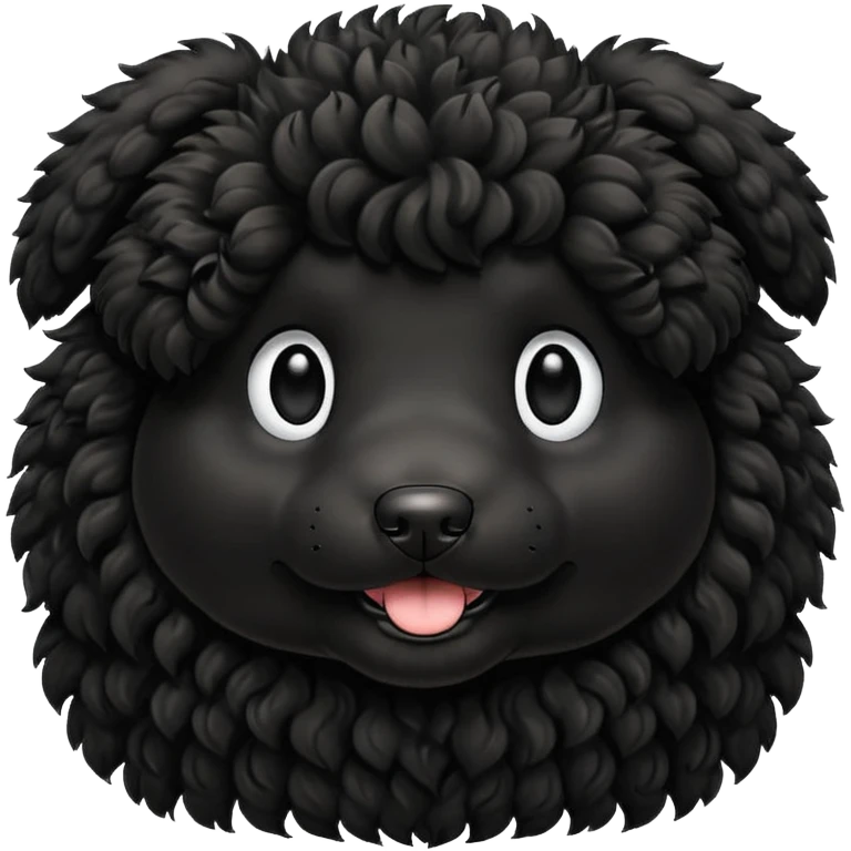 all black double doodle dog no background emoji
