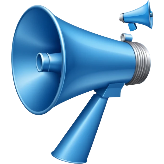 An icon featuring a megaphone, a press release, and a social media icon, symbolizing advertising and public relations. The design includes a billboard and communication network lines, representing brand promotion and media outreach. Transparent background highlights the power of communication. emoji