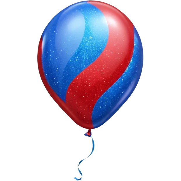 glitter red and blue baloon emoji