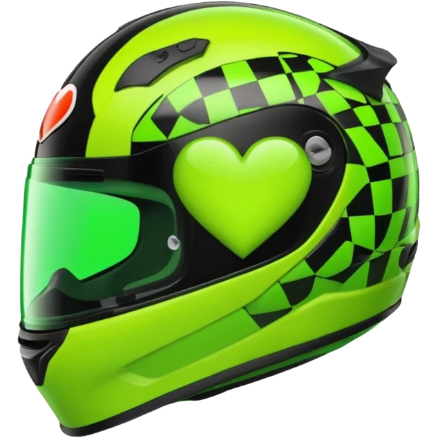 ate a Florecent green heart emoji as the same patterns as Lando Norris's helmet emoji