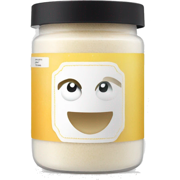 body scrub pot with label emoji