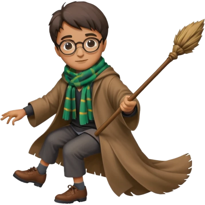 Harry potter flying on a broomstick emoji