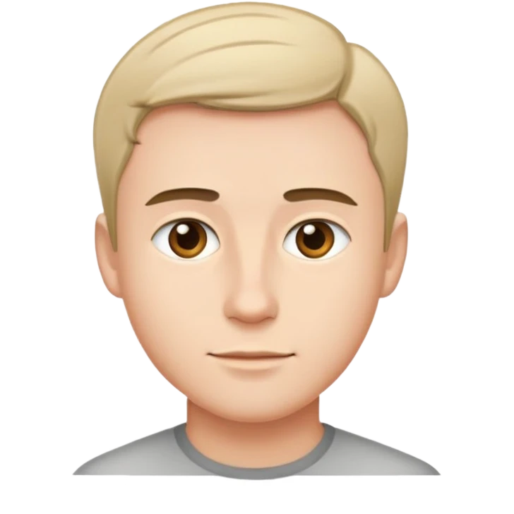 simple man face with short hair emoji