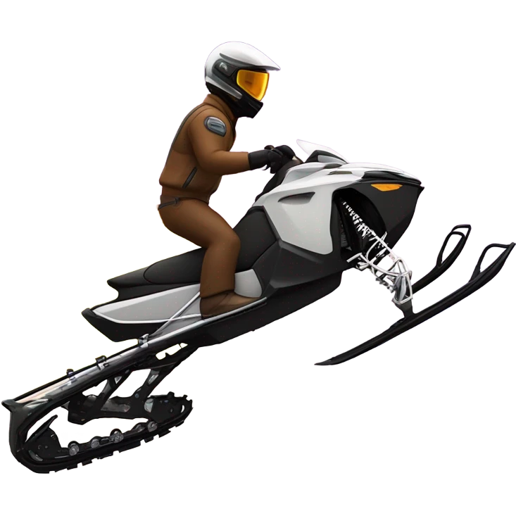 Brown guy riding a snowmobile into a large tower with explosion  emoji