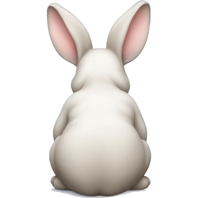 Realistic back of bunny rabbit. emoji