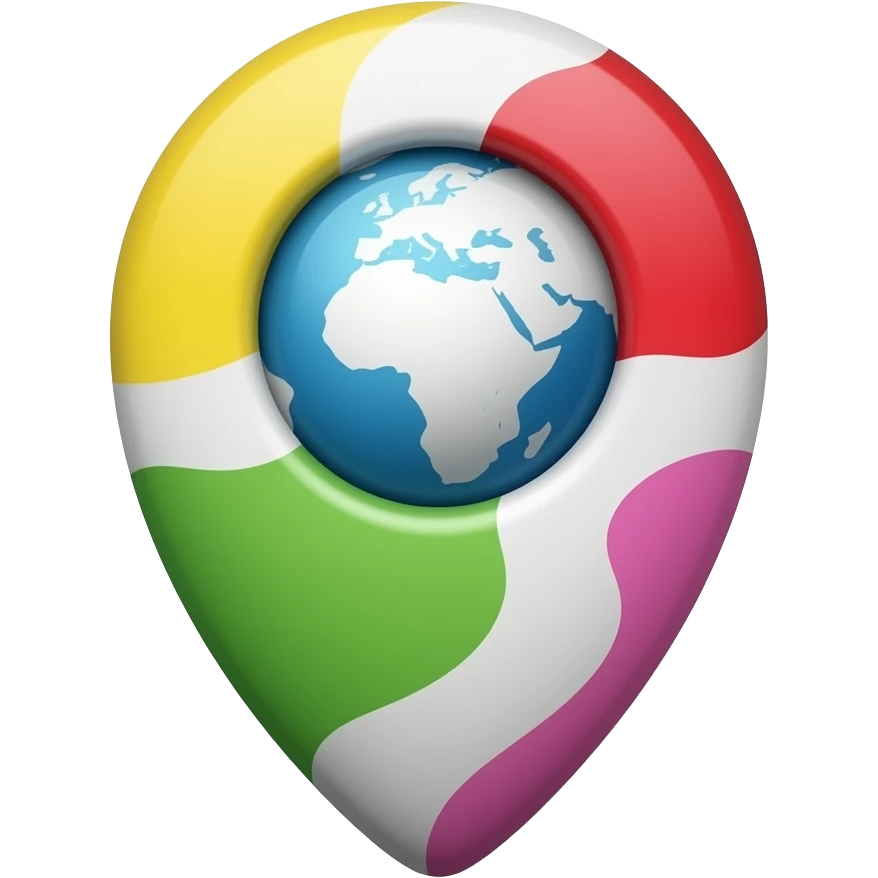 bright multi colored location pin emoji