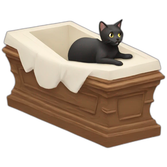 Cat banging on coffin emoji