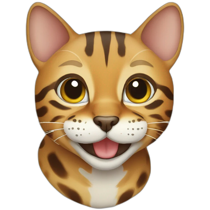 bengal cat with smile emoji