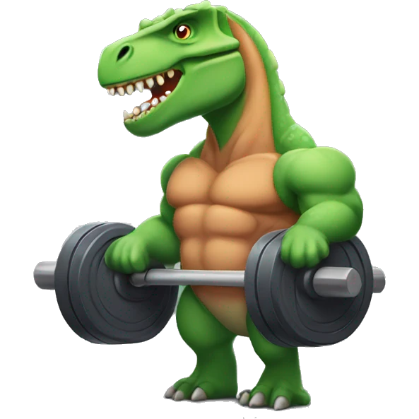 strong dino at gym emoji