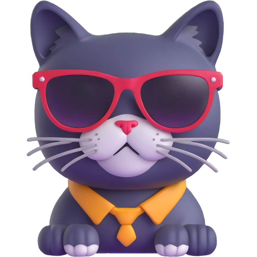 cool cat wearing sunglasses emoji