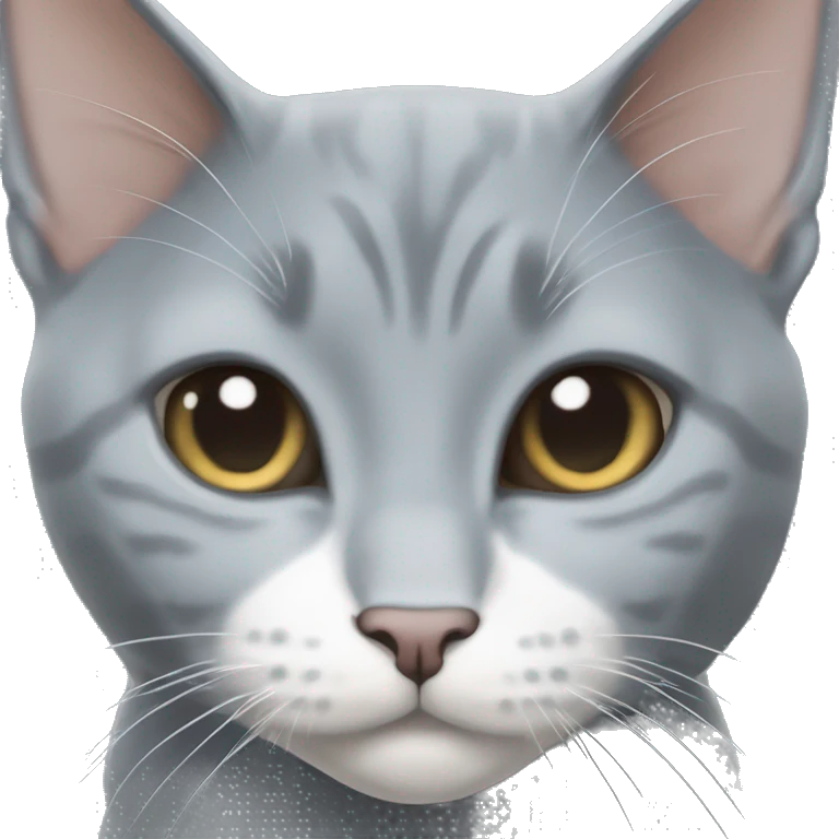 Russian blue and white bicolor cat  emoji