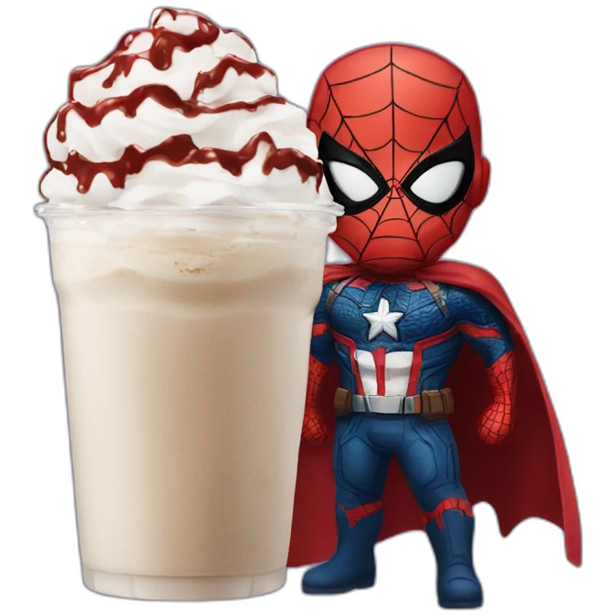 Spiderman frappant captain America emoji