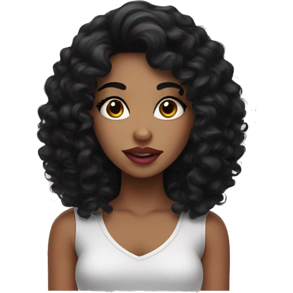 girl with black curly hair and long lashes and big lips emoji