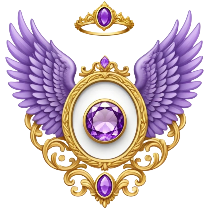 4th place award Number in frame decorated with golden angel  wings and amethyst  stone emoji