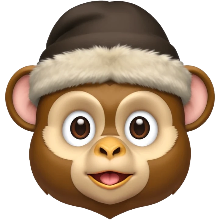 Make a monkey head wear a penguin hat emoji