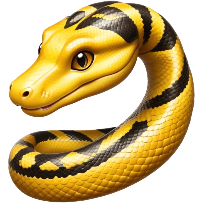 cinematic-cute-anaconda-portrait-emoji,-head-tilted-playfully-and-inquisitively,-with-a-sleek,-shimmering-body-adorned-with-detailed-scale-sriped patterns-and-round,-sparkling-eyes-full-of-wonder,-simplified-yet-irresistibly-adorable-features emoji