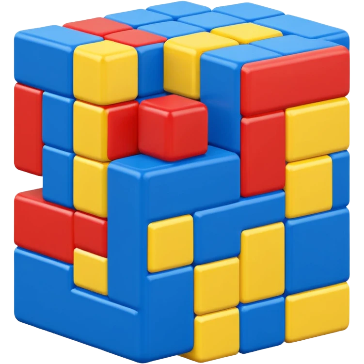 blue children's blocks, classic toy look, no letters emoji