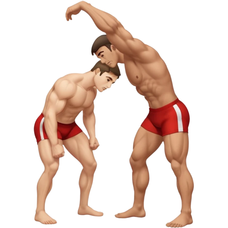 make a man bend over forward and another man standing behind as in a provocative sensual setting emoji